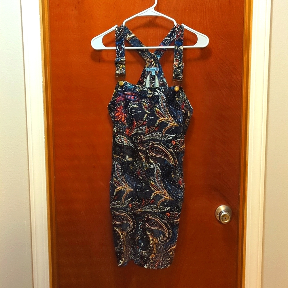Super Cute Jumper Skirt Soft Stretch Paisley Boho Juniors Small